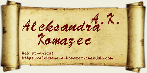 Aleksandra Komazec vizit kartica